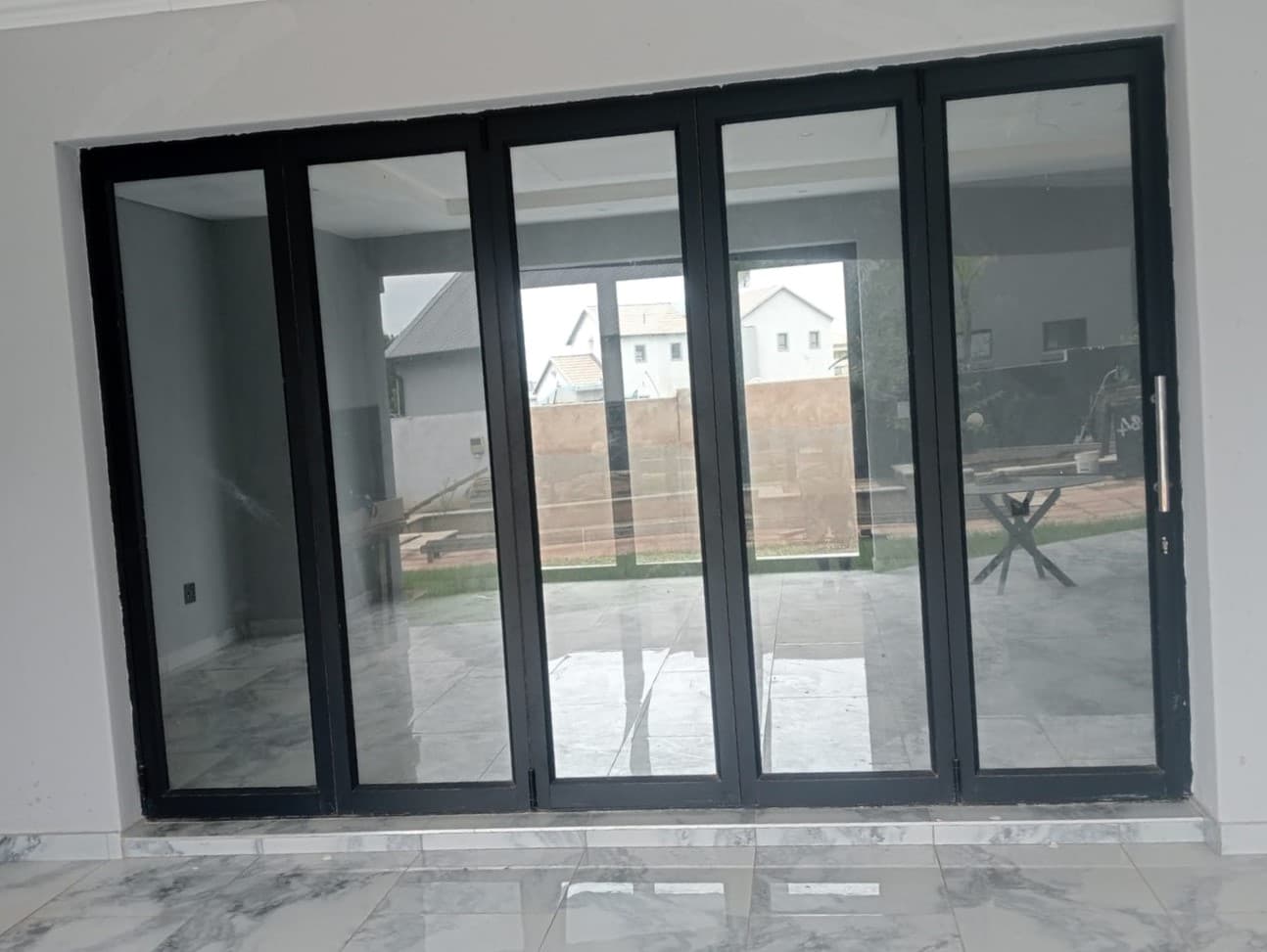 Glass door installation finished